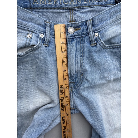 American Eagle Jeans Mens 30x32 Blue Denim Original Straight Grunge‎ Distressed - Picture 8 of 10
